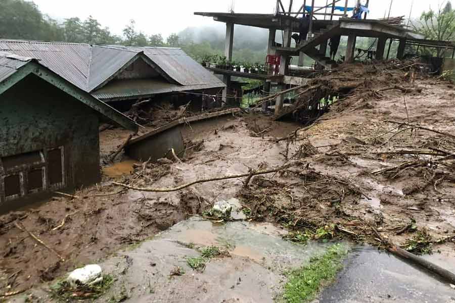 Image of the effects of Cloudburst in Sikkim