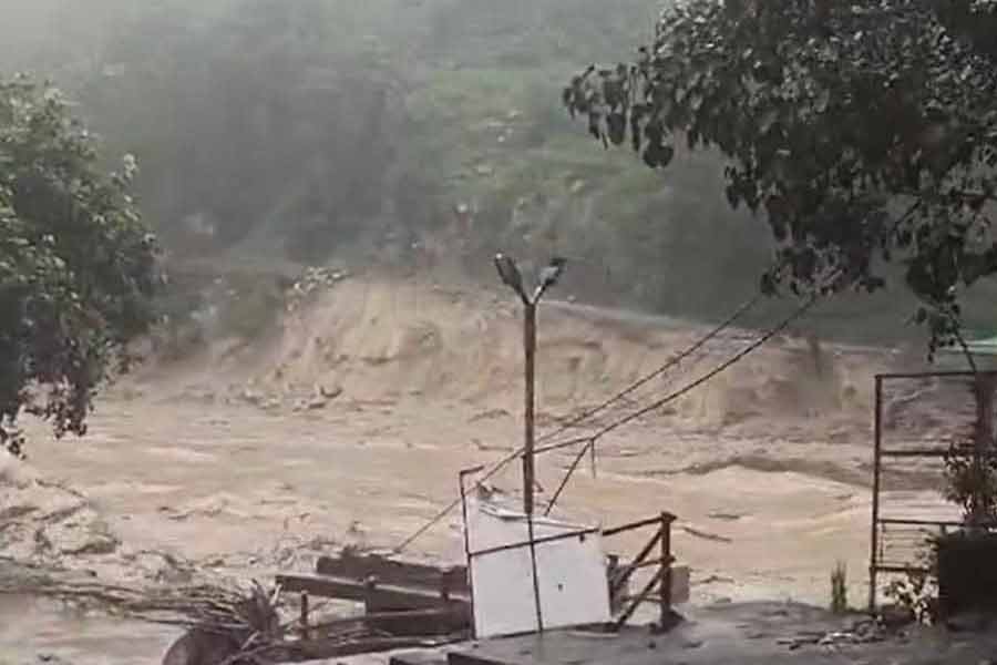 Image of the effects of Cloudburst in Sikkim