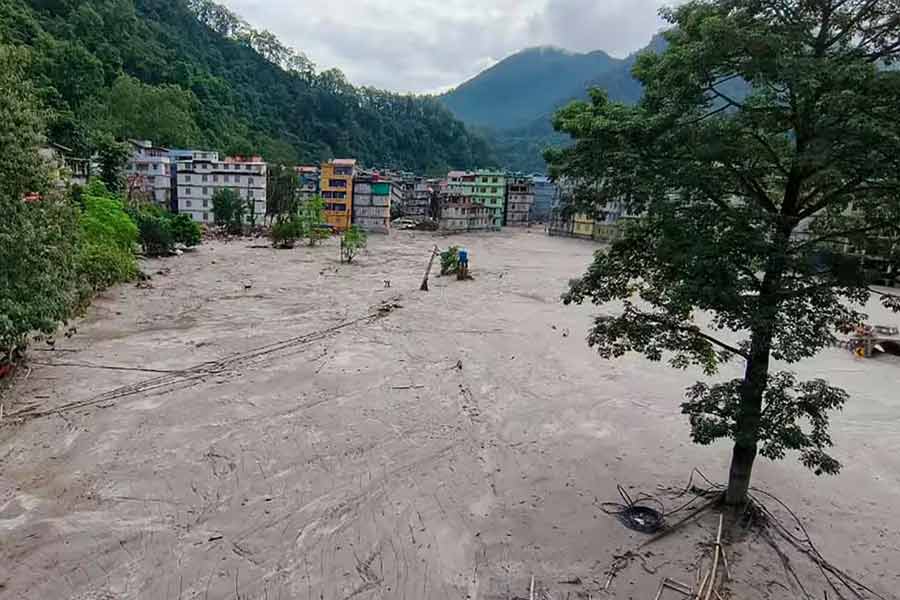 Image of the effects of Cloudburst in Sikkim