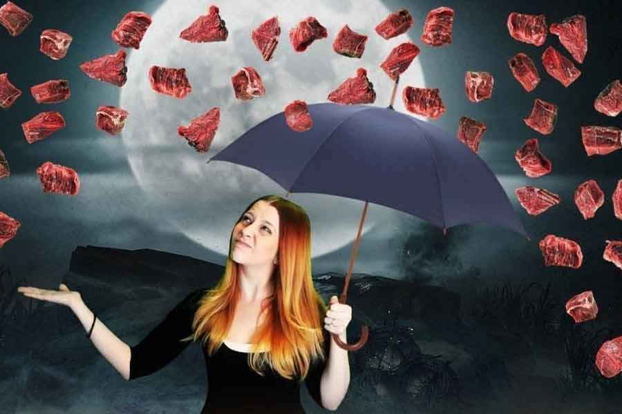 কানাঘুষো শোনা যায়, আকাশ থেকে যখন মাংসের টুকরোগুলি পড়তে শুরু করে তখন নিজের বাড়ির উঠোন থেকে কয়েক পা দূরেই ছিলেন অ্যালানের স্ত্রী। মাঠে সাবান তৈরি করতে মগ্ন ছিলেন তিনি।