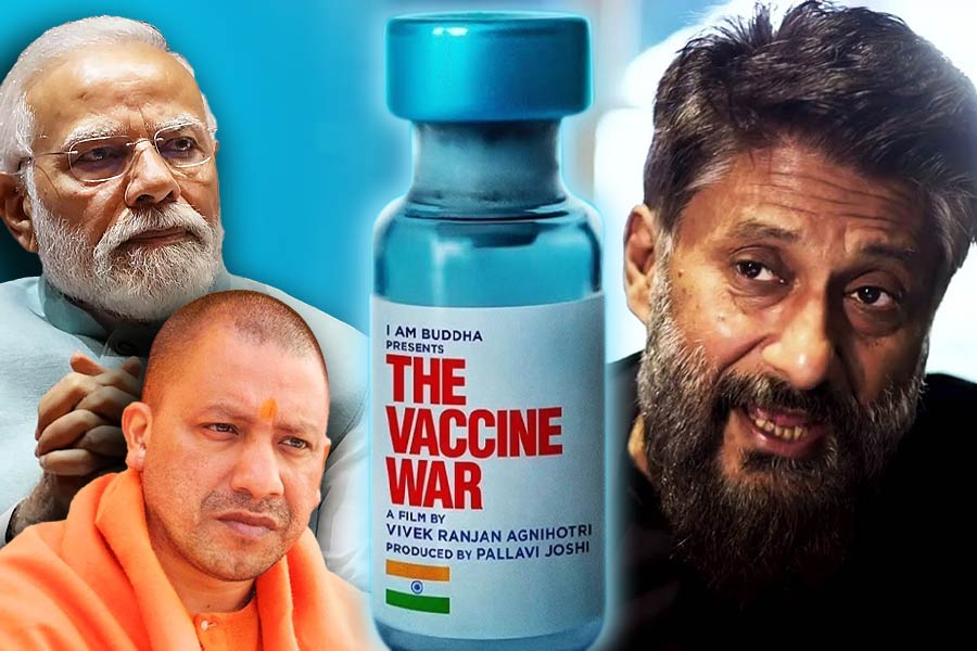 Vivek Agnihotri meets UP CM Yogi Adityanath, requests him to screen The Vaccine War for students.