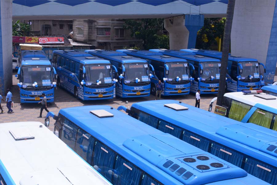The transport department allowed 874 buses of the corporation to go on the road after waiving the fine.