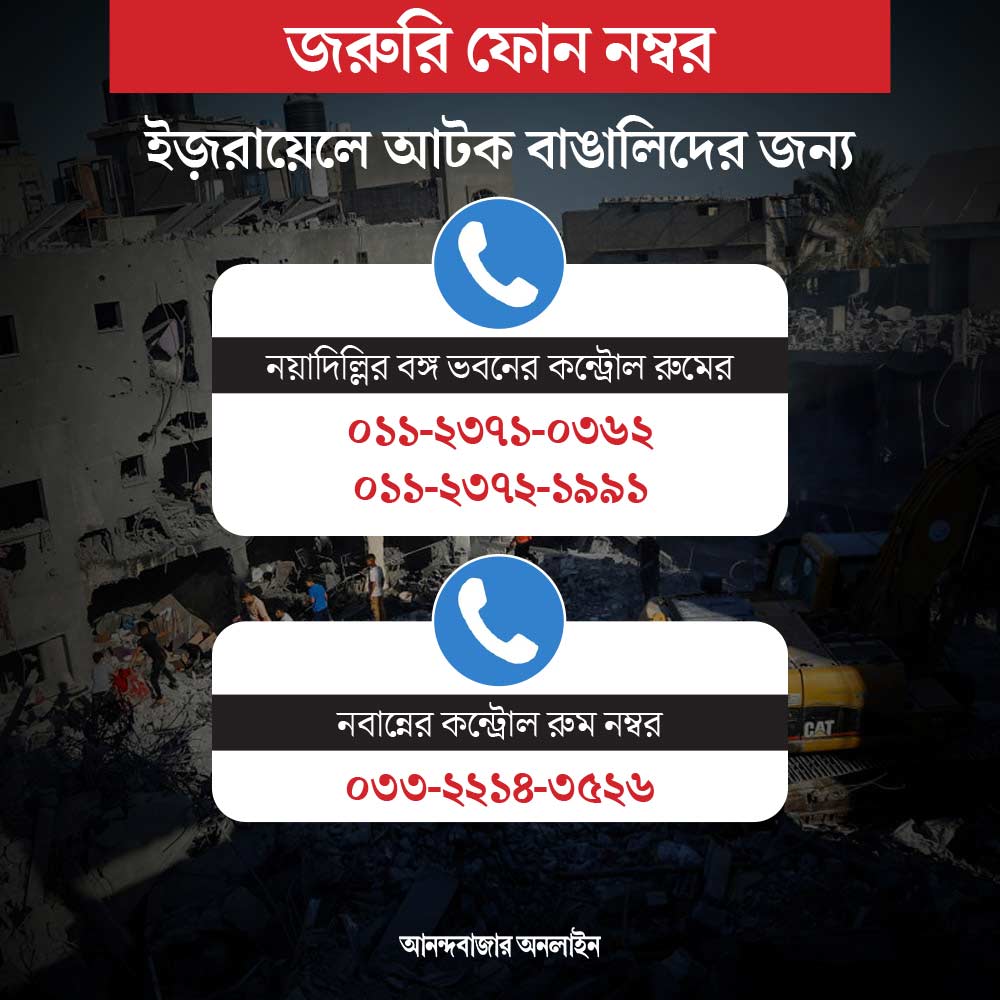 West Bengal Government opens control room for Bengalis stuck in Israel