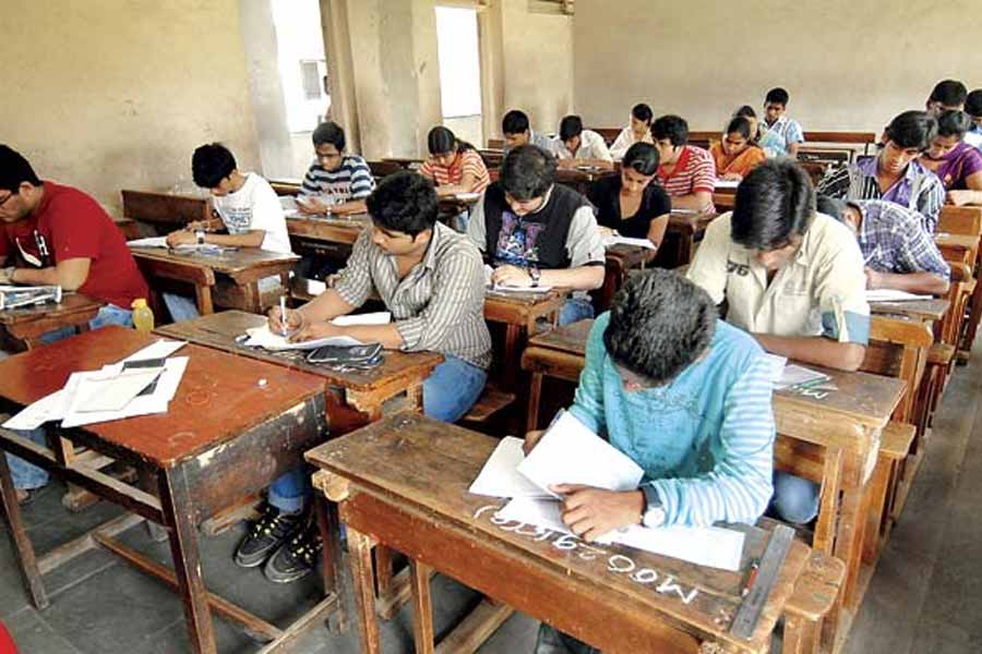 Students are giving exam.