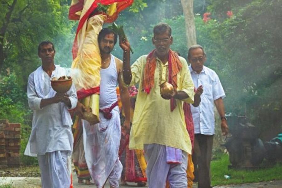 Nabapatrika - the sacred ritual of Durga puja. 