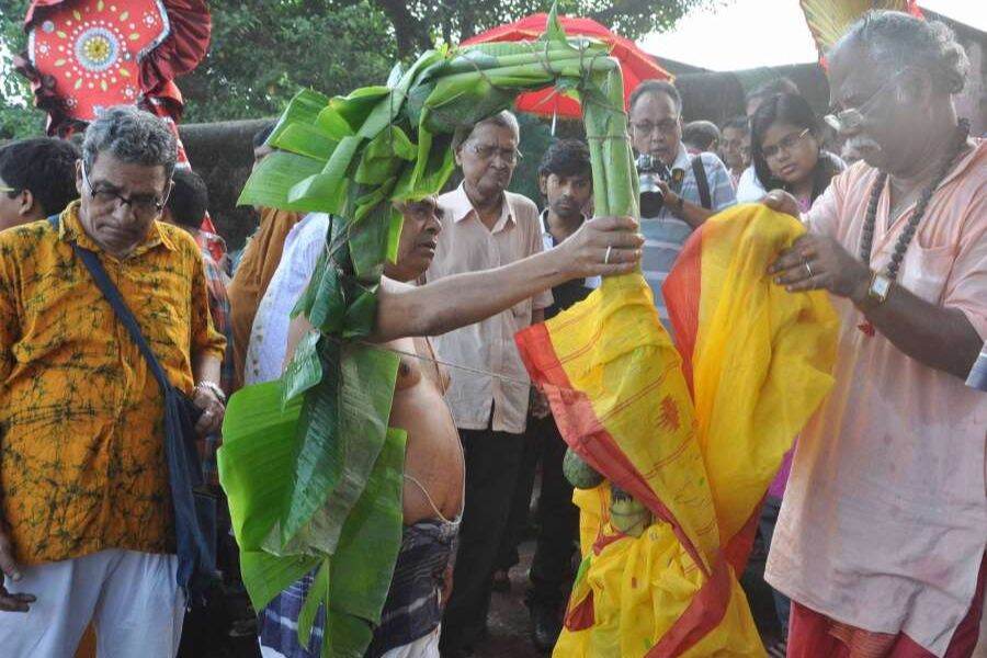 Nabapatrika - the sacred ritual of Durga puja. 