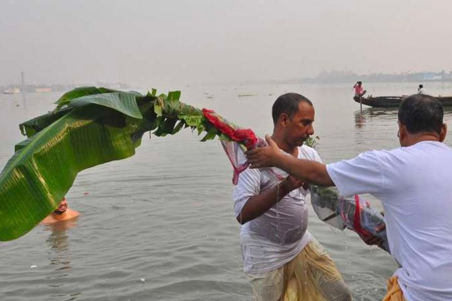 Nabapatrika - the sacred ritual of Durga puja. 