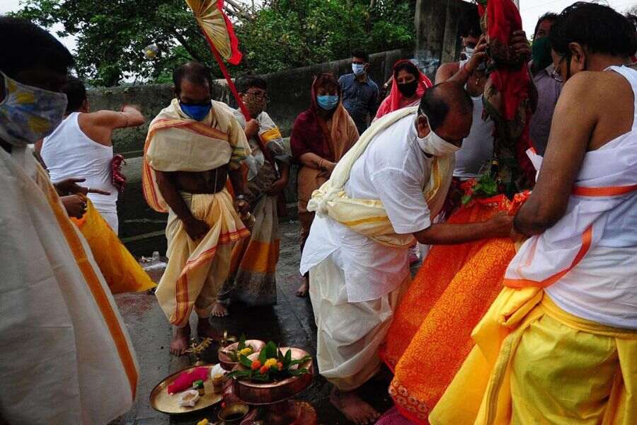 Nabapatrika - the sacred ritual of Durga puja. 