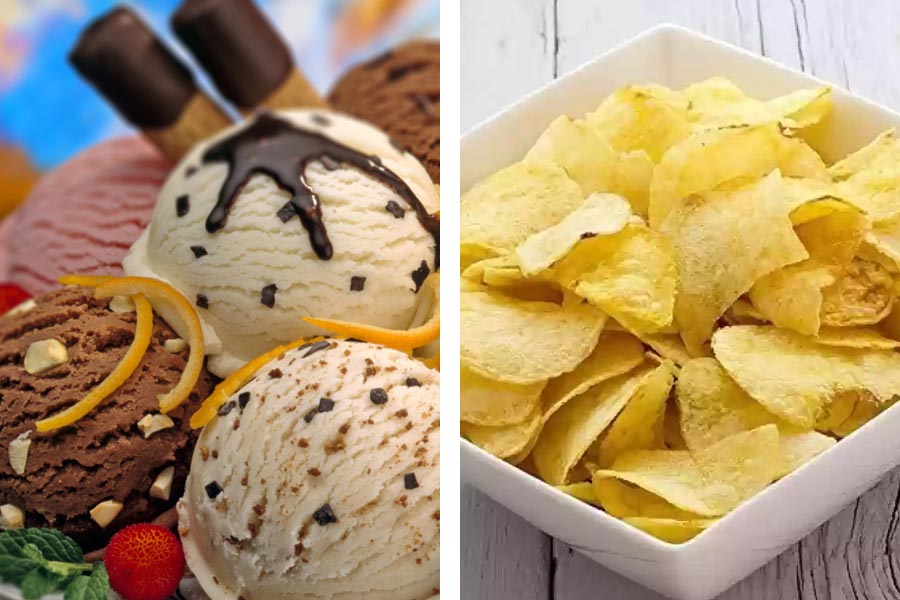 Image of Ice cream and Chips