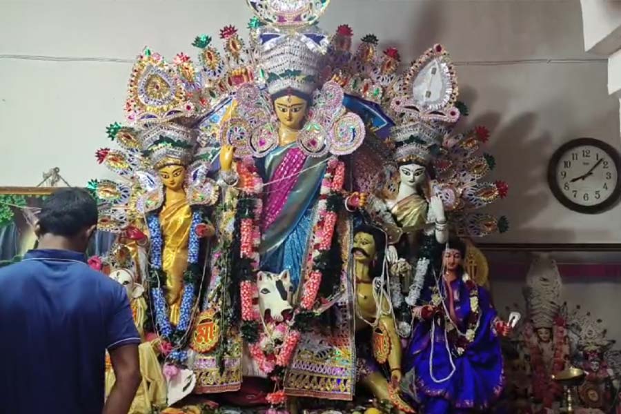 Image of the Ghosh Bari\\\'s Durga Idol