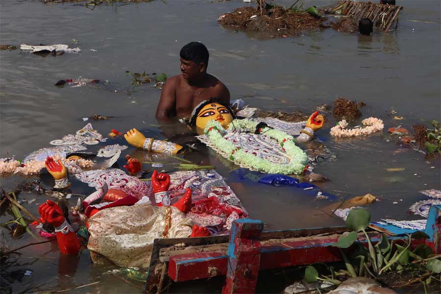 Questions regarding Pollution of water despite strict rules at Immersion ghat