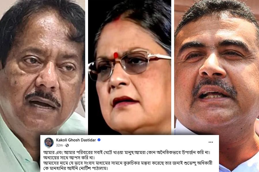 TMC MP Kakoli Ghosh Dastidar have sent a leagal notice to Suvendu Adhikari