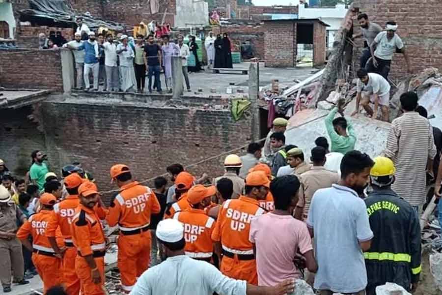 Two killed and some feared trapped after building collapses in UP’s Barabanki