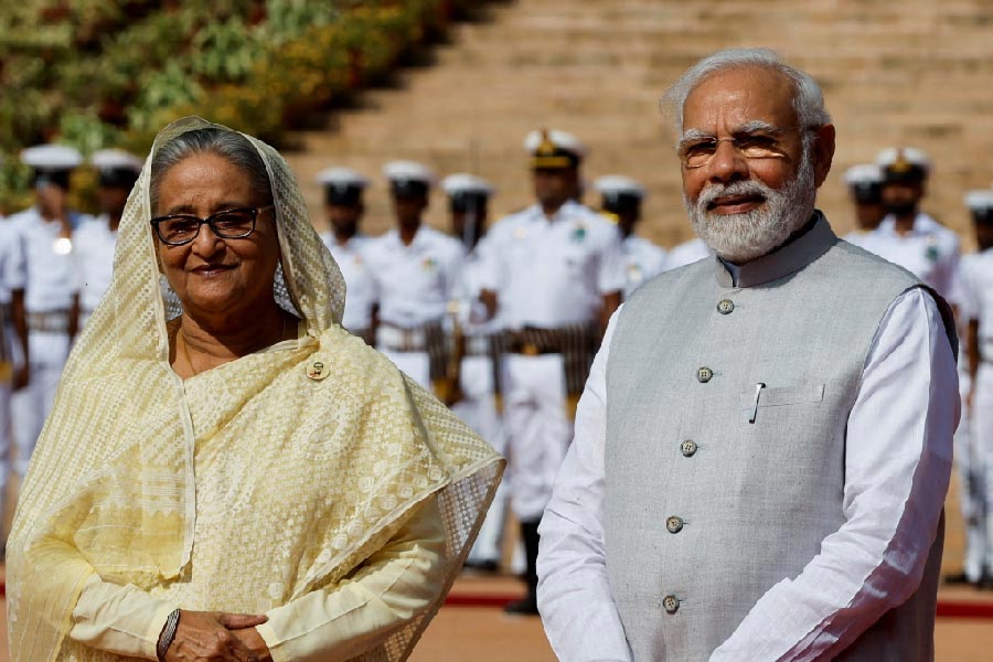 Sheikh Hasina and Narendra Modi.