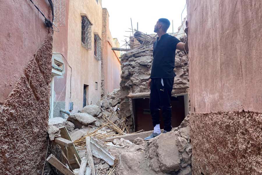 image of earthquake in Morocco 