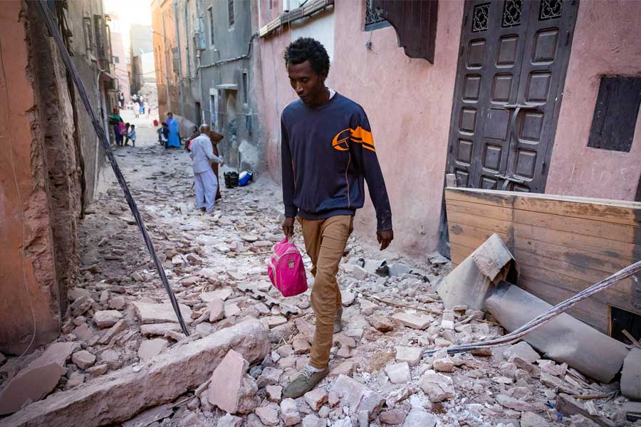 image of earthquake in Morocco 