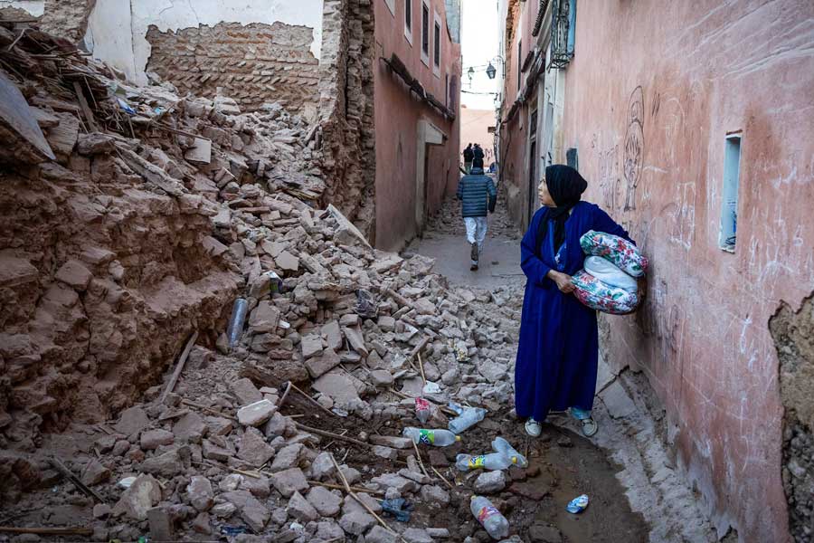 image of earthquake in Morocco 