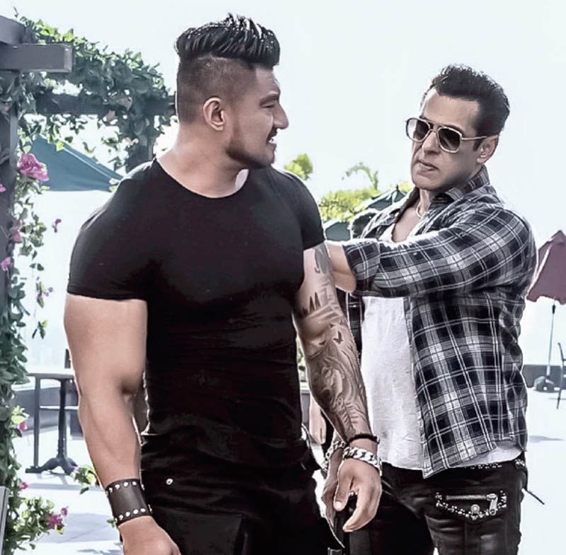 Sangay Sheltrim with Salman Khan