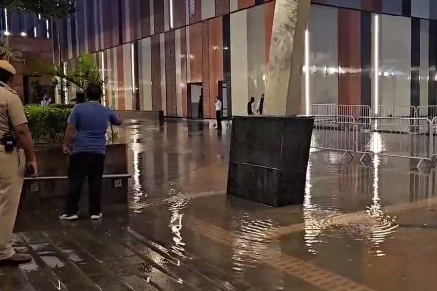 G20 venue Bharat Mandapam flooded after heavy rain in Delhi