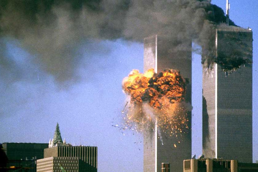 An image of 9/11 attack
