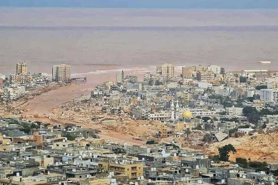 image of flood in lybia 