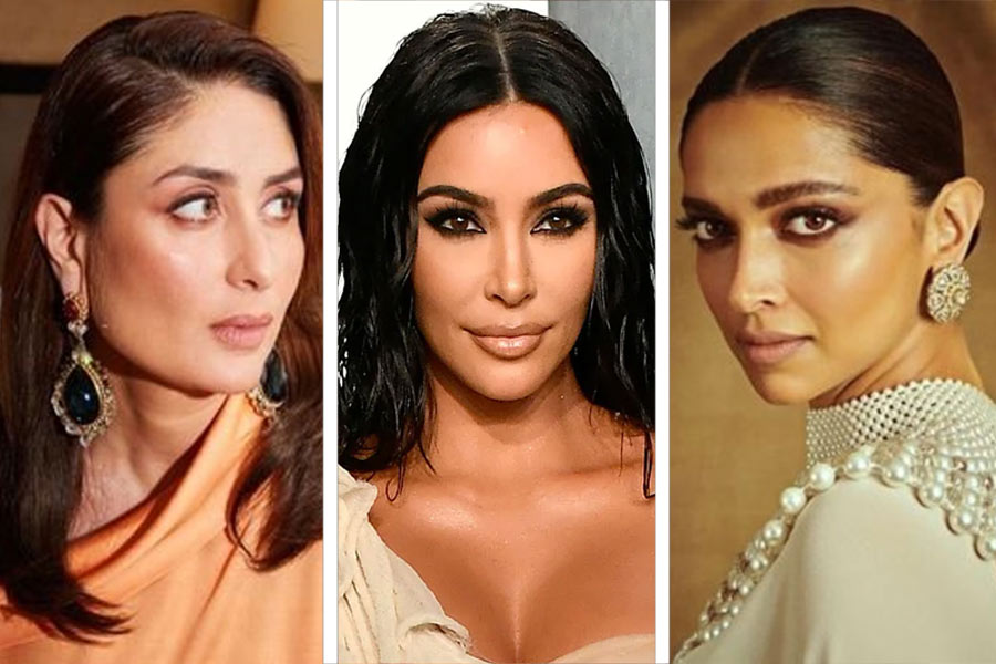 Image of Kareena Kapoor Khan, Kim Kardashian and Deepika Padukone.