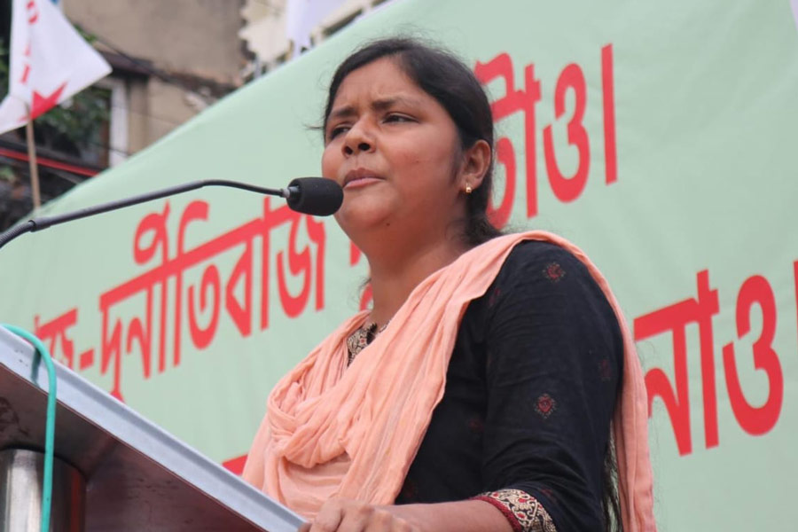 সিপিএমের ছাত্র ও যুব সমাবেশে মীনাক্ষী মুখোপাধ্যায়।