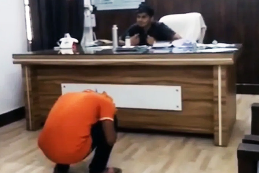 Man was allegedly asked to crouch like chicken by government official in UP.