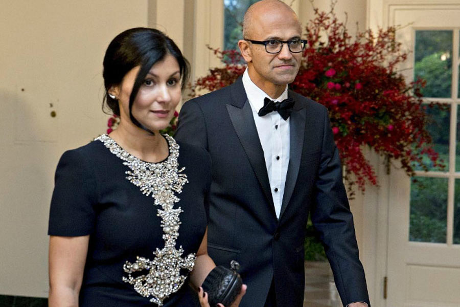 Image of Satya Nadella and Anupama Nadella