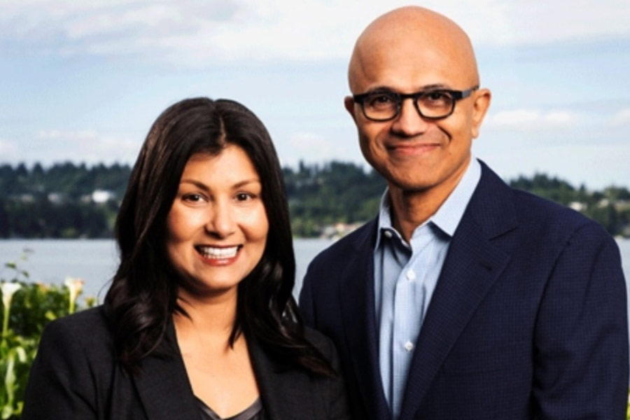 Image of Satya Nadella and Anupama Nadella