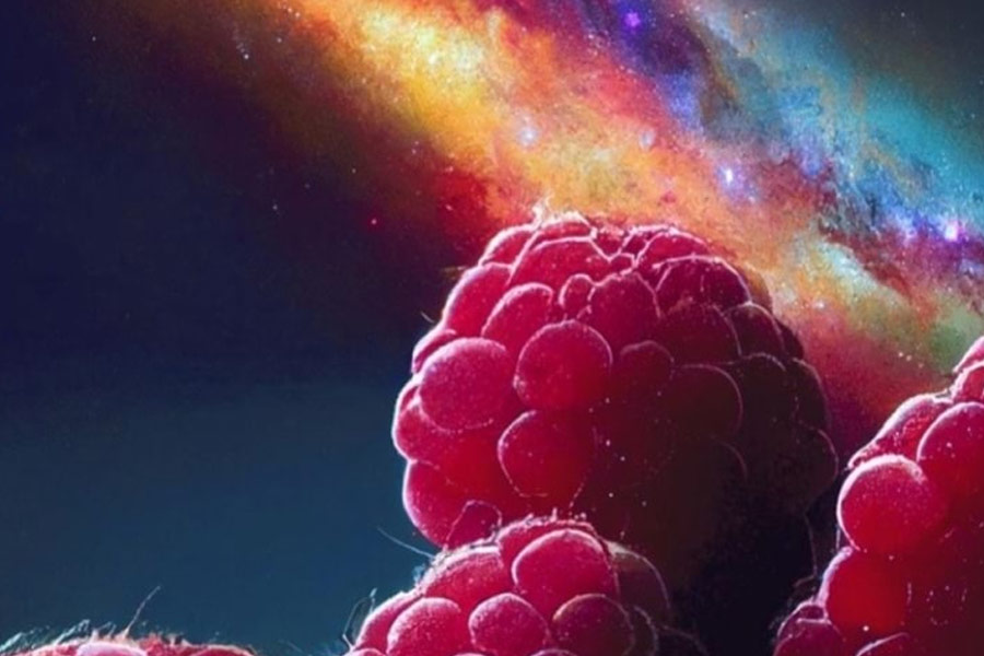 Cosmic alcohol that may taste and smell like Raspberry and Rum