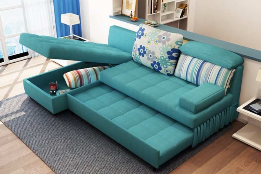 সোফা কাম বেড: ঘরের মাঝে একটি খাট পাতলেই ঘরের বেশিরভাগ জায়গা চলে যায়। তার উপর আবার যদি থাকে বসার জন্য একটি সোফা, তা হলে তো কথাই নেই। ঘরে আর হাঁটা চলার জায়গা থাকে না। তার জায়গায় বরং ব্যবহার করুন এই সোফা কাম বেড। ঘুম থেকে তুলে দিলেই বসার জায়গা হয়ে যাবে, আবার ঘরে জায়গাও বেশি থাকবে। 