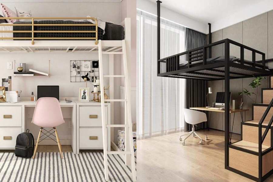 তাকের মত খাট: ঘরের অনেকখানি জায়গা যদি খাট দখল করে নেয়, তা হলে খাটকে তাকের মতো তুলে দিতে পারেন উপরেও। সঙ্গে খালি রেখে দিন একটি সিড়ির ব্যবস্থা। 