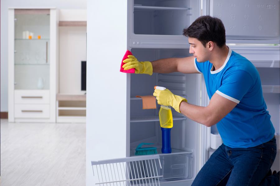 Image of Cleaning a Refrigerator.
