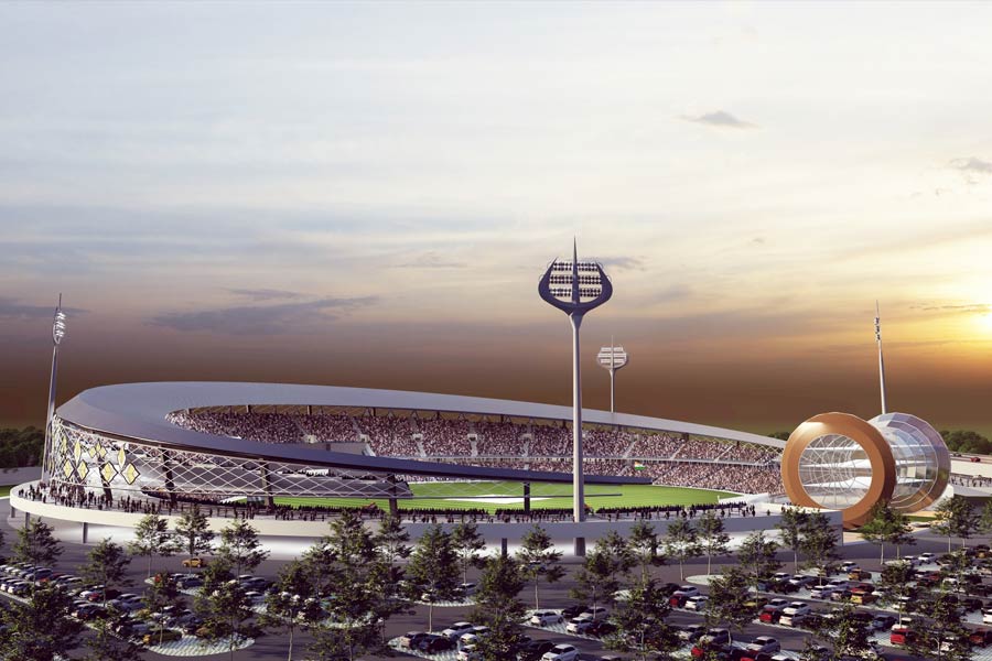 স্টেডিয়াম নির্মাণের জন্য গাঞ্জরী গ্রামের ৩০.৮৬ একর জমি বরাদ্দ করা হয়েছে। উত্তরপ্রদেশ ক্রিকেট সংস্থাকে সেই জমি দীর্ঘমেয়াদি লিজ়ে দিয়েছে আদিত্যনাথ সরকার। 