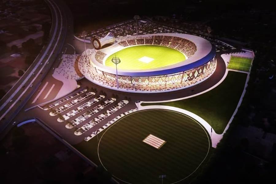 স্টেডিয়ামের ছাদ ঢাকা থাকবে আধফালি চাঁদের আকারে। দর্শকাসন কাশীর ঘাটের সিঁড়ির আদলে তৈরি করা হবে। এতে অনুশীলন এবং মূল পিচ মিলিয়ে মোট ৭টি পিচ থাকবে। 