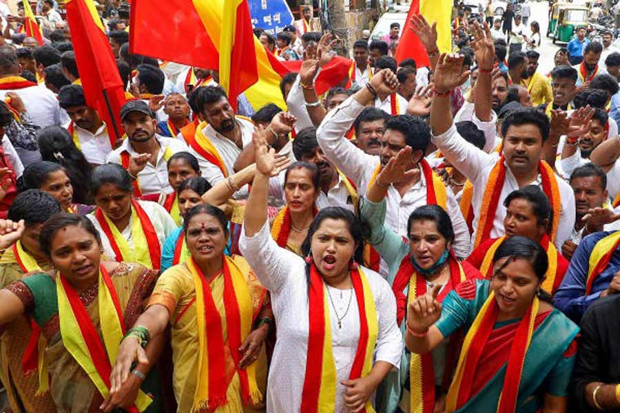 Protest over Cauvery water issue in Bengaluru