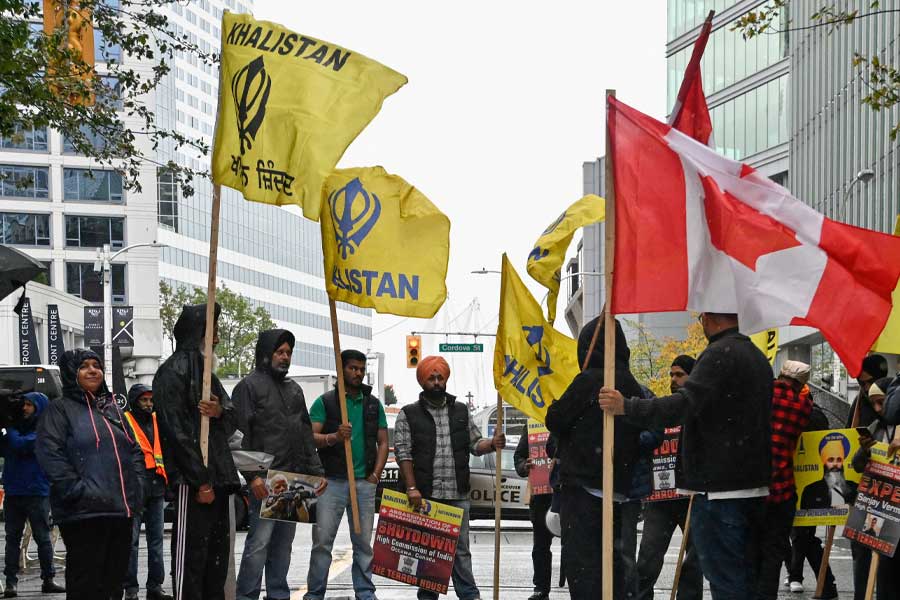 Pro-Khalistan supporters protest in Canada outside Indian High Commision over Hardeep Nijjar killing