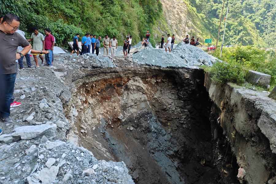 image of landslide in Sikkim