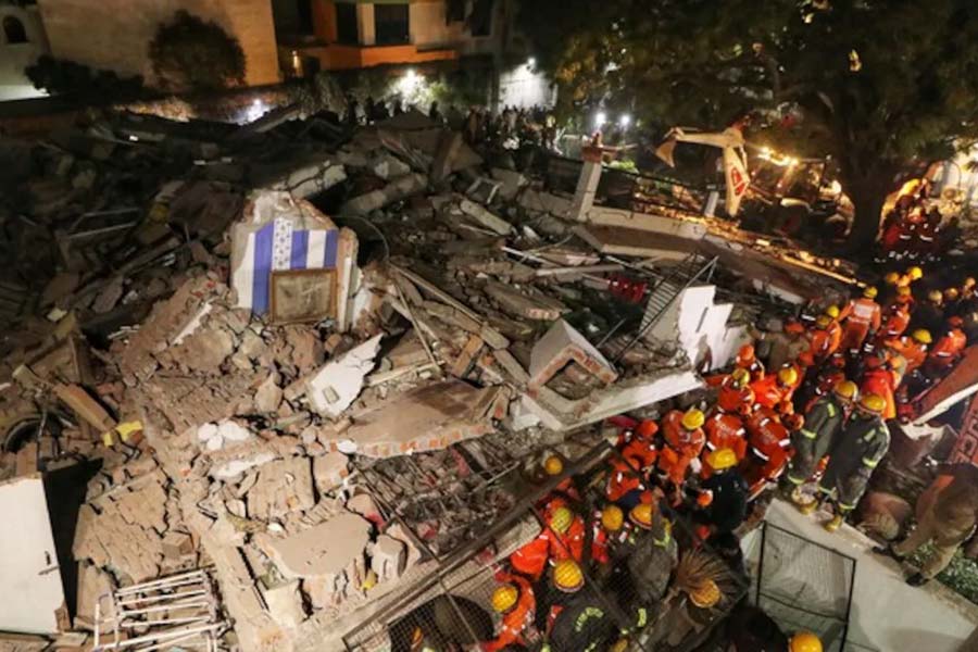 Two dead and several trapped after building collapse in Lucknow, rescue operation on