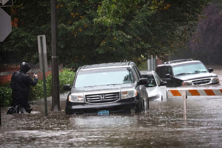 Transportation disrupted due to heavy rain and fllod like situation in New York City of US