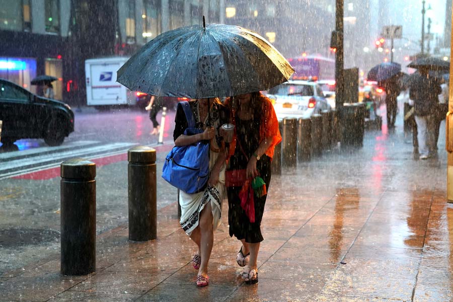 Transportation disrupted due to heavy rain and fllod like situation in New York City of US