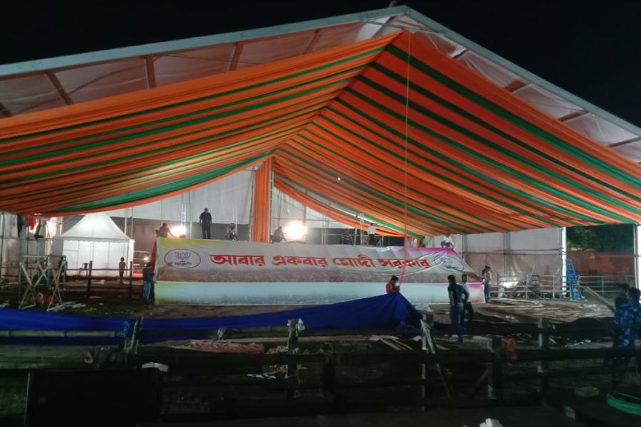 Narendra Modi rally’s preparation at Cooch Behar
