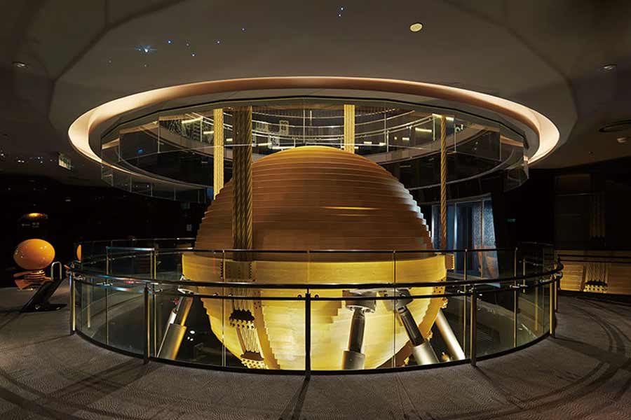 A steel sphere inside Taiwan’s tallest building saves it during Earthquake
