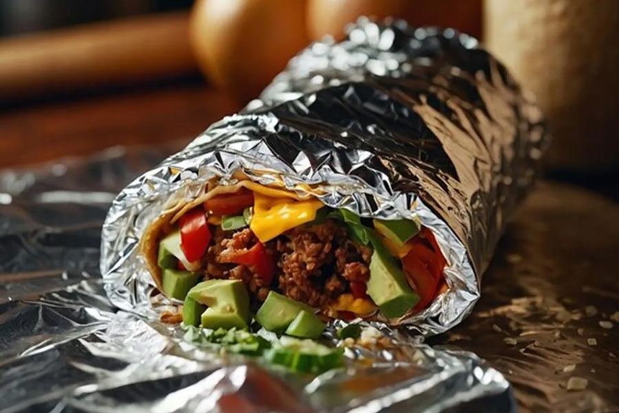 Foil wrapped food