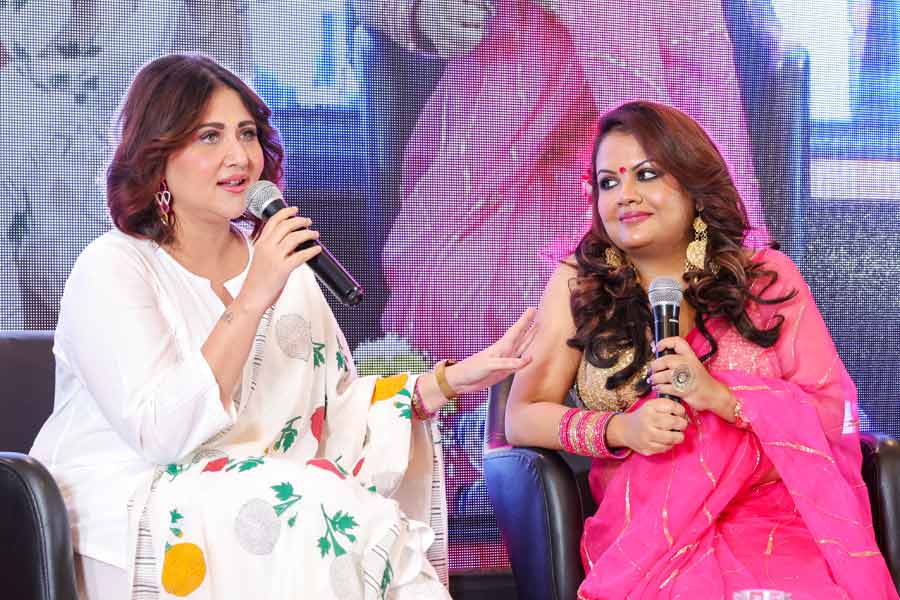Actress Swastika Mukherjee and Sreemoyee Piu Kundu