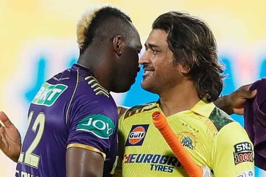 Andre Russell and MS Dhoni