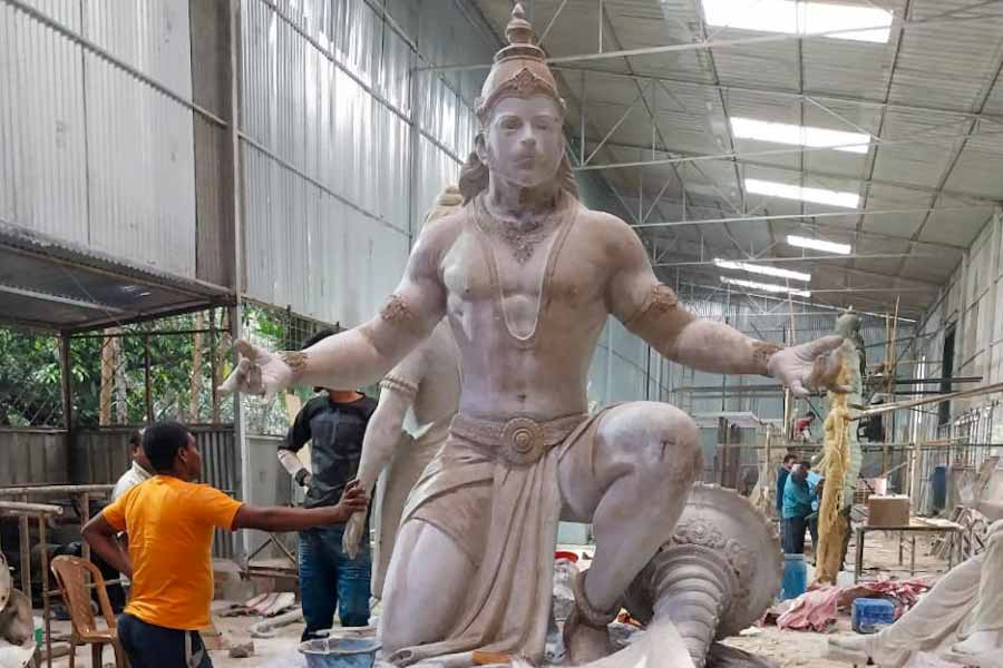 Idol related to Ramayana build at Palpara of Dattapukur to travel to Ayodhya