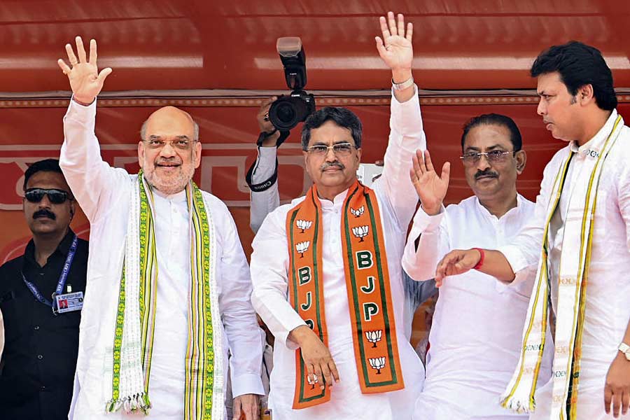 Union Home Minister Amit Shah slams Left-Congress alliance in Tripura while campaign for Lok Sabha Election 2024 dgtl