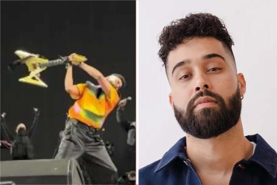 Singer AP Dhillon trolled for breaking his guitar on stage at Coachella music festival